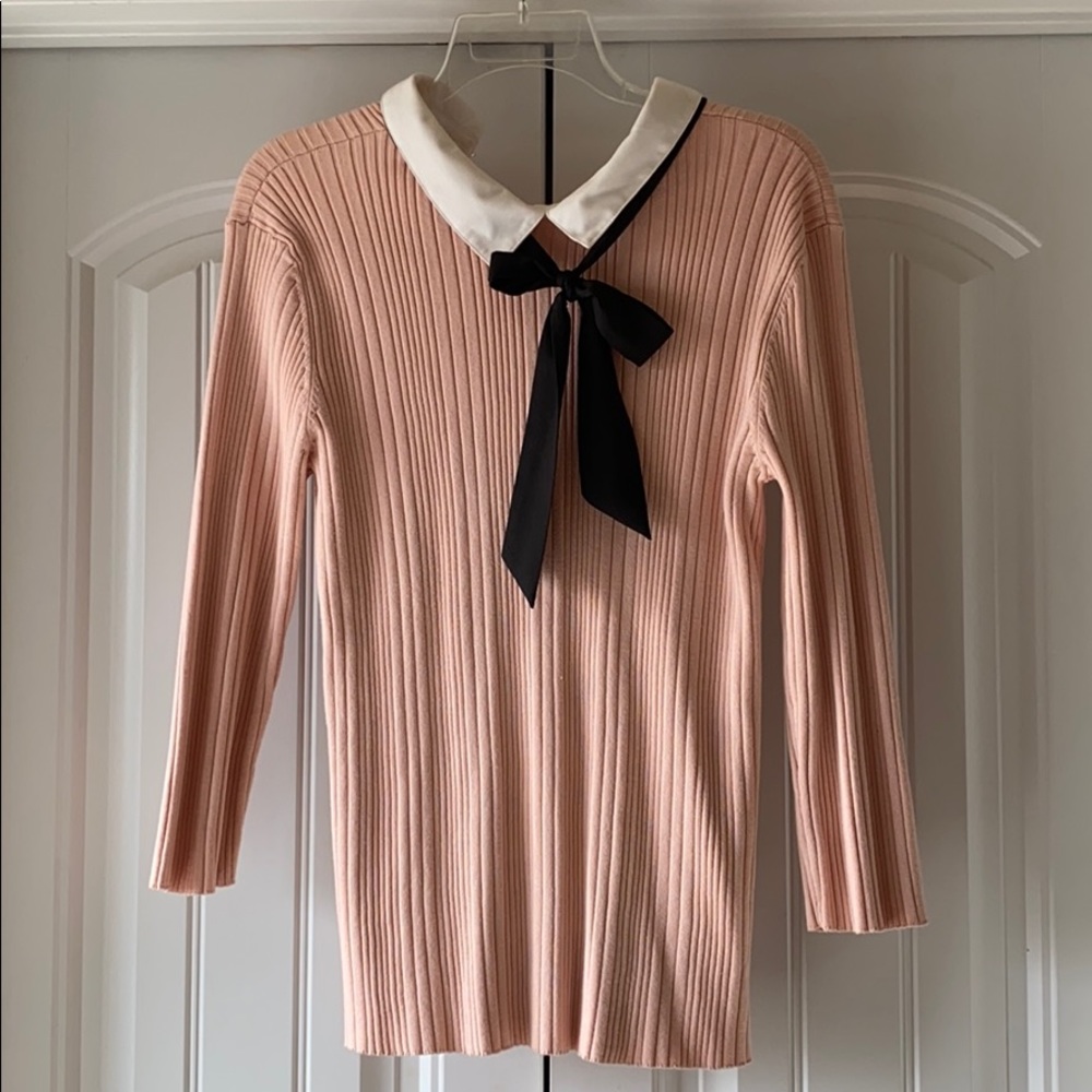 Karl Lagerfeld Paris pink bow top size L